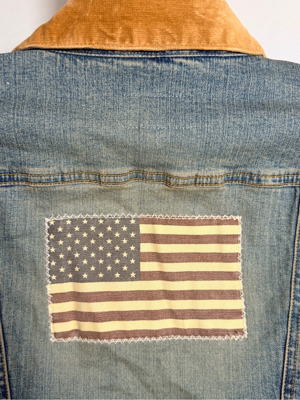 Vintage Polo Jeans Co Ralph Lauren Women’s XL Denim Jacket USA Flag - Picture 3 of 6